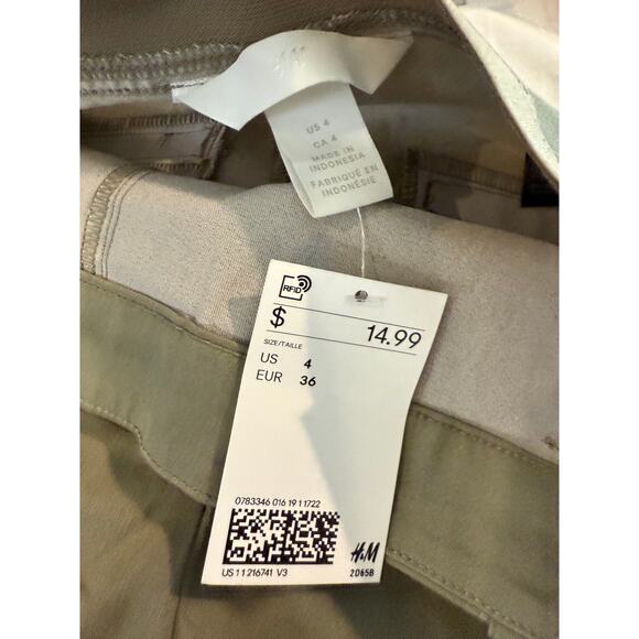 H&M Slacks Pants Olive Green Stretch Ankle Length 4 - Picture 4 of 5